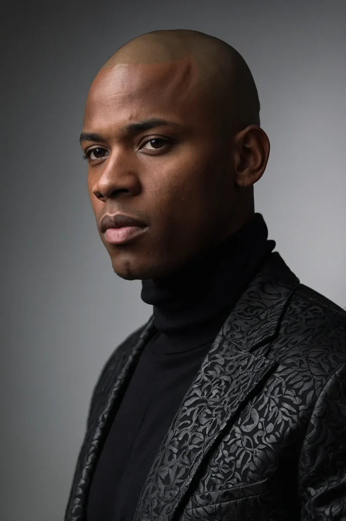 Bald Fade Buzz CutBlack man with an ultrasmoo