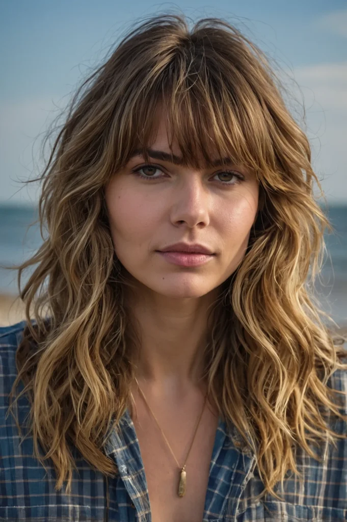 Beachy Layers with BangsTousled waves with so