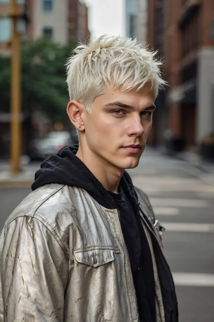 Bleached Pixie CutWhite male with bleached pl