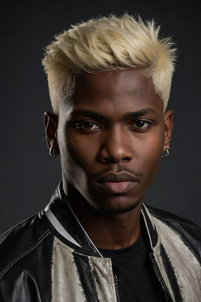 Bleached Top with Dark SidesA Black man with