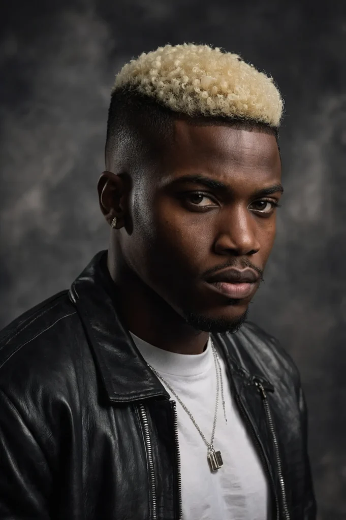 Bleached Top with Dark SidesA Black man with