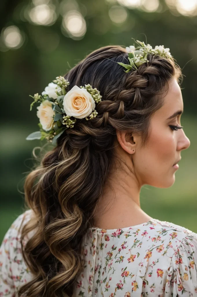 Braided CrownSoft crown braid styled loosely