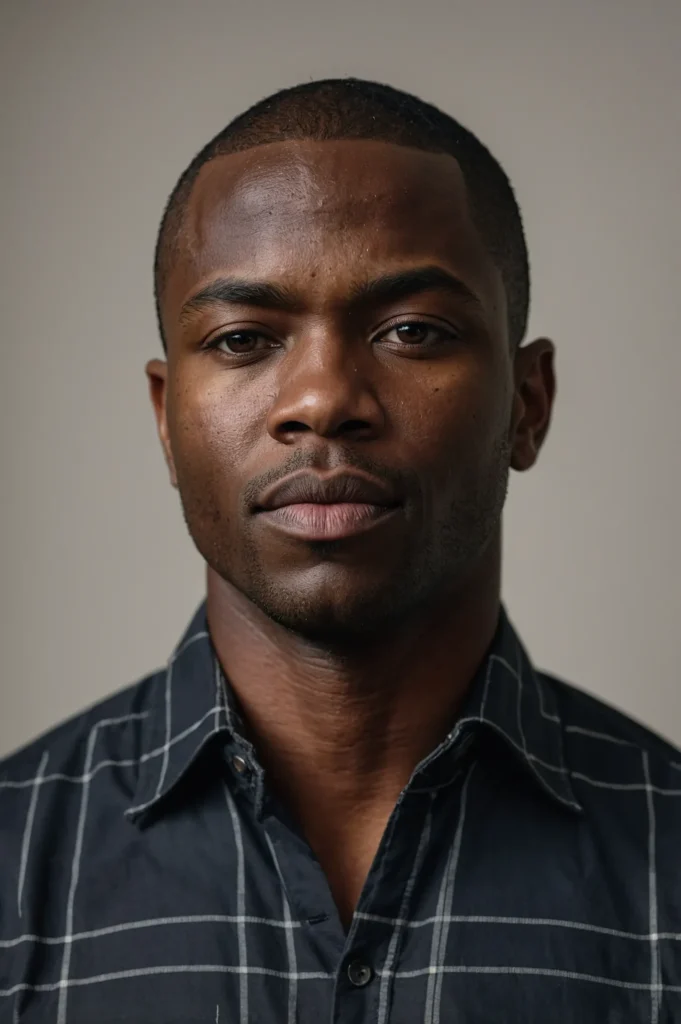 Burr CutBlack man with a slightly longer buzz