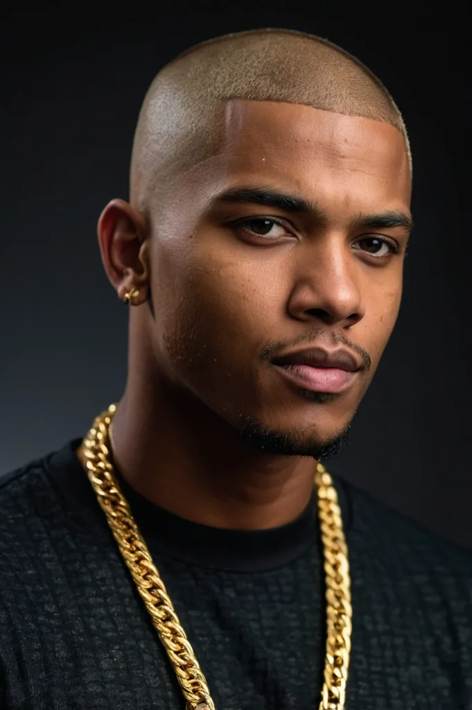 Buzz Cut with Colored TopBlack American male ()