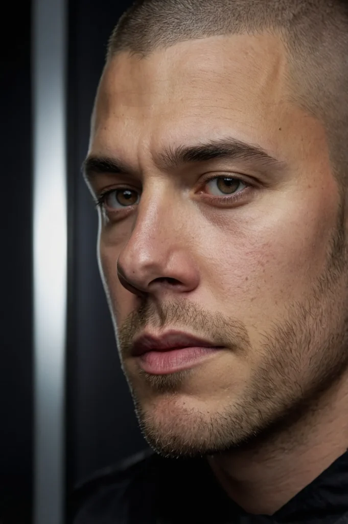 Buzz Cut with Hard PartHighcontrast buzz cut