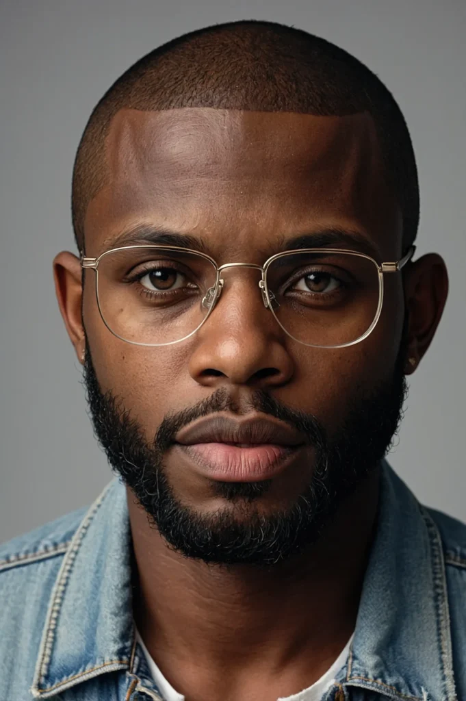 Buzz Cut with Line UpBlack man with a short b
