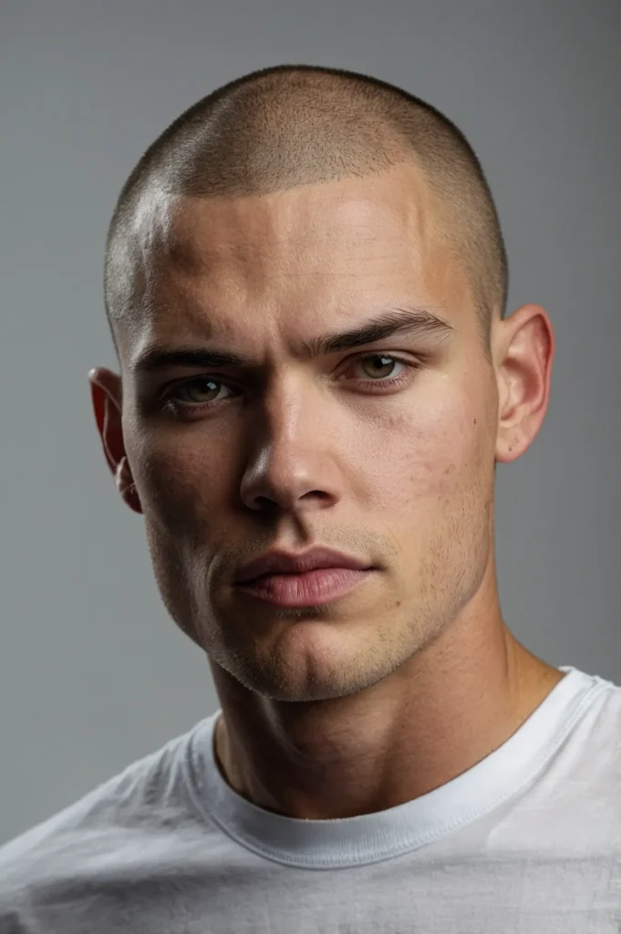 Buzz Cut with Razor PartBuzz cut with a deepl