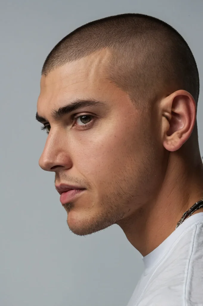 Buzz Cut with Razor PartBuzz cut with a deepl