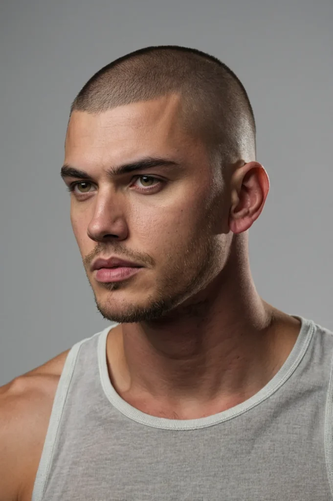 Buzz Cut with Taper NecklineBackfocused view