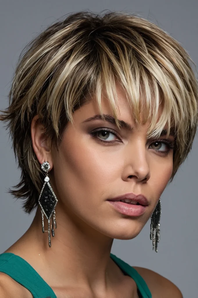 Choppy Frosted Feathered BobShort edgy bob wi
