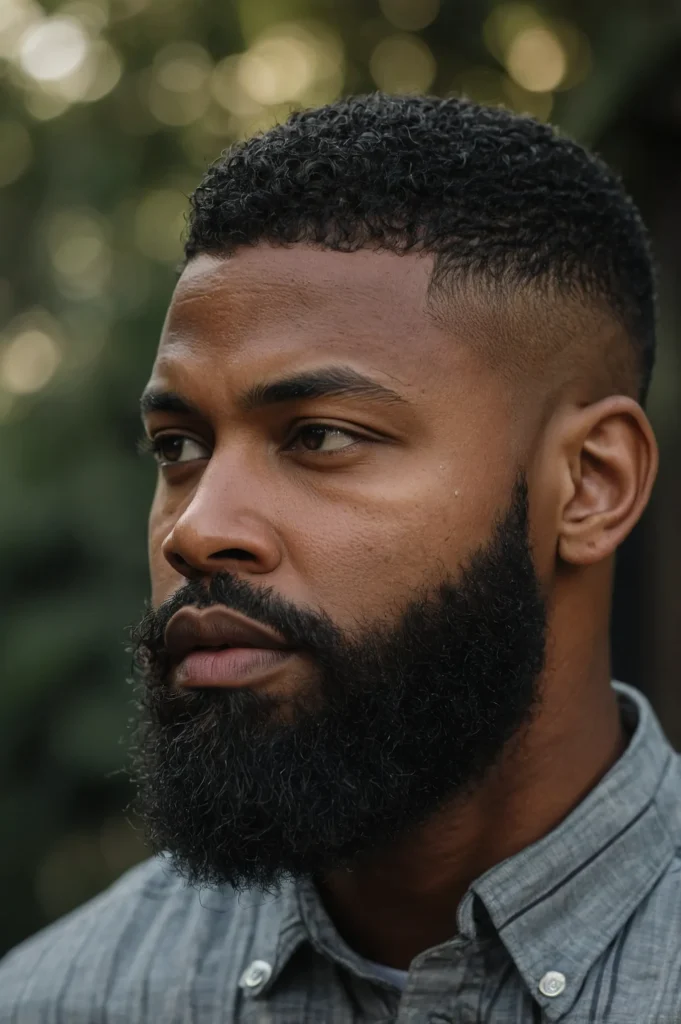 Crew Cut with Beard BlendBlack man with faded