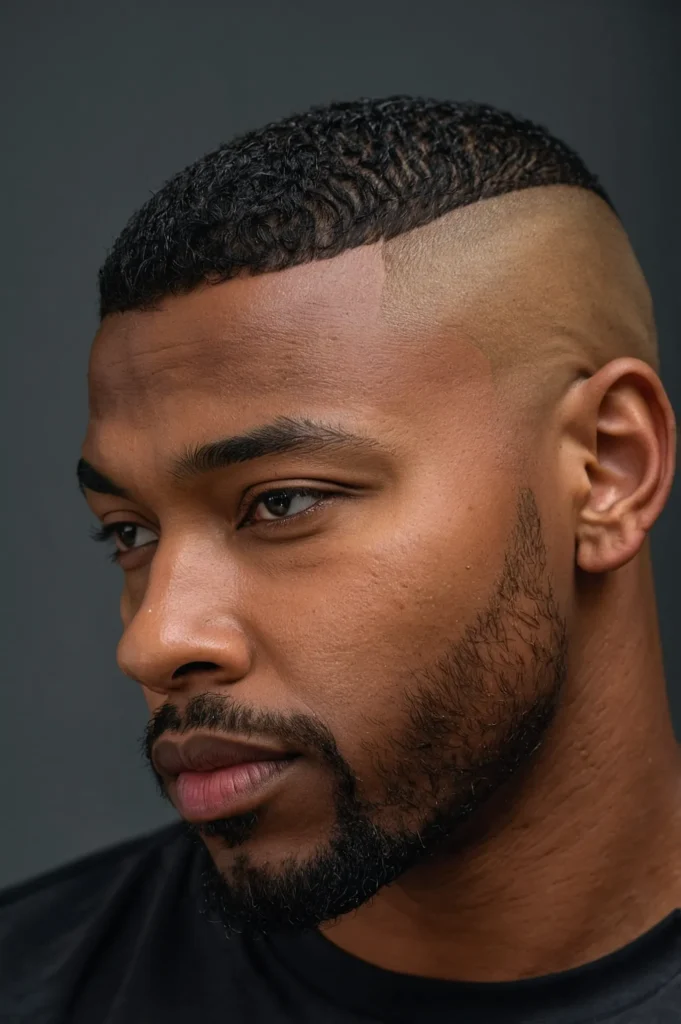Crew Cut with Color PopBlack man with crew cu ()