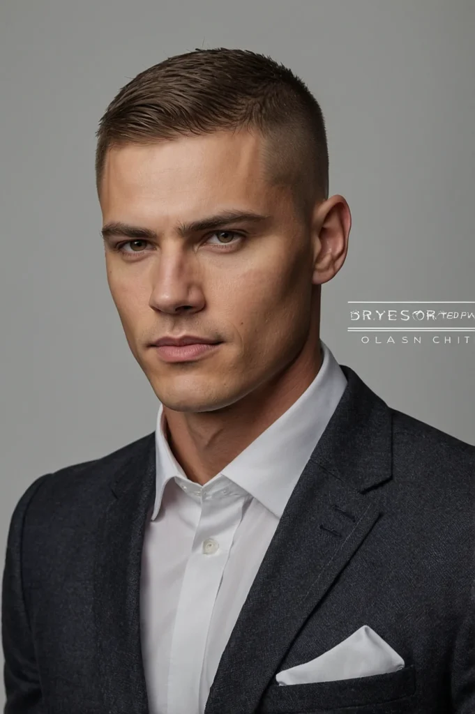Crew Cut with Hard PartWhite man with crew cu