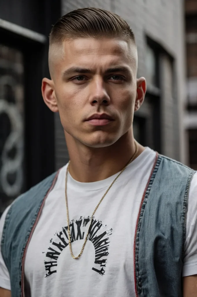 Crew Cut with High FadeWhite man with high co