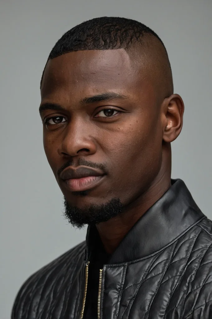 Crew Cut with LineUpBlack man with classic cr