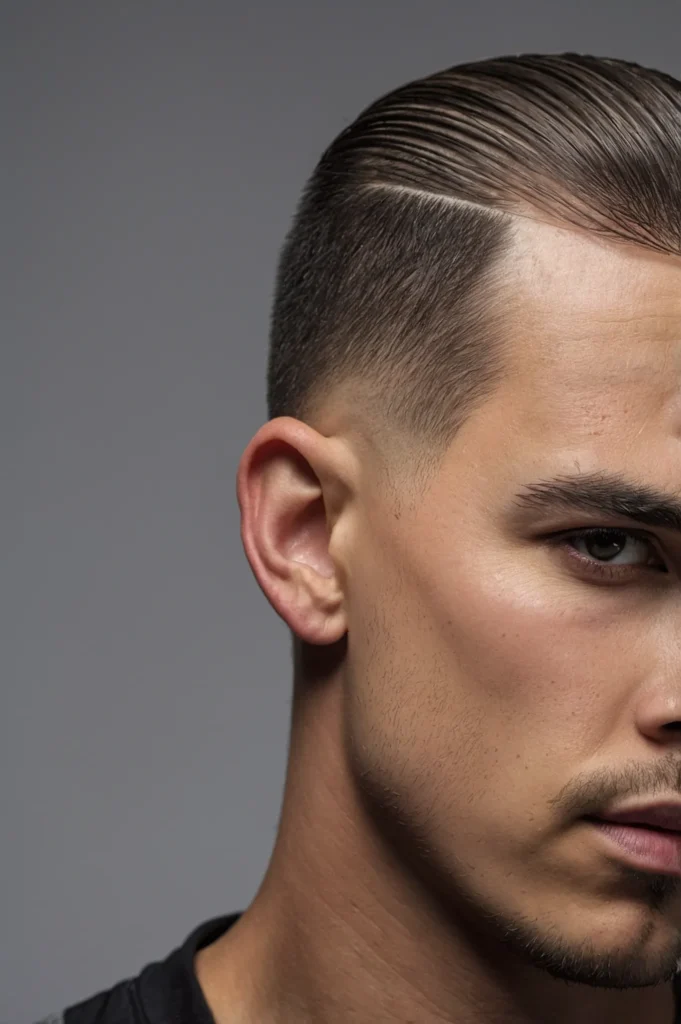 Crew Cut with Line UpWhite man with sharp squ