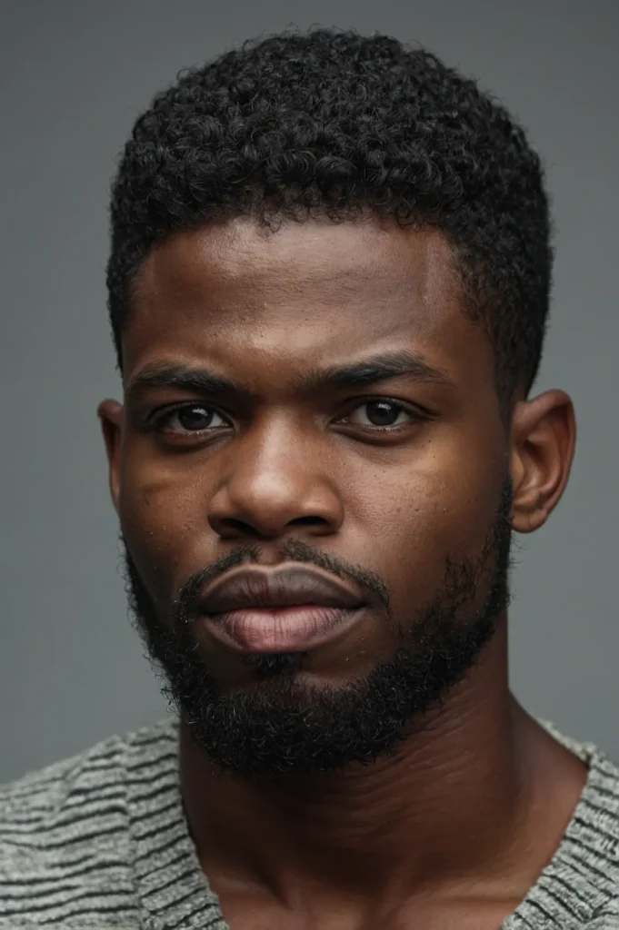 Cropped Afro Crew CutBlack man with short afr