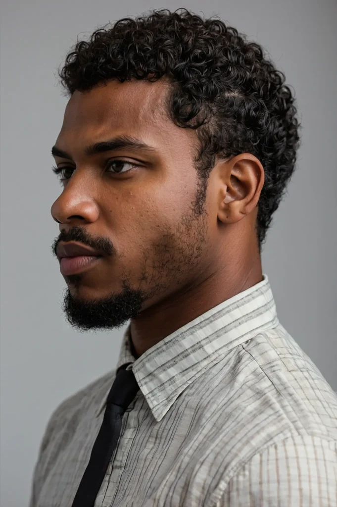 Curly Crew CutBlack man with natural tight cu