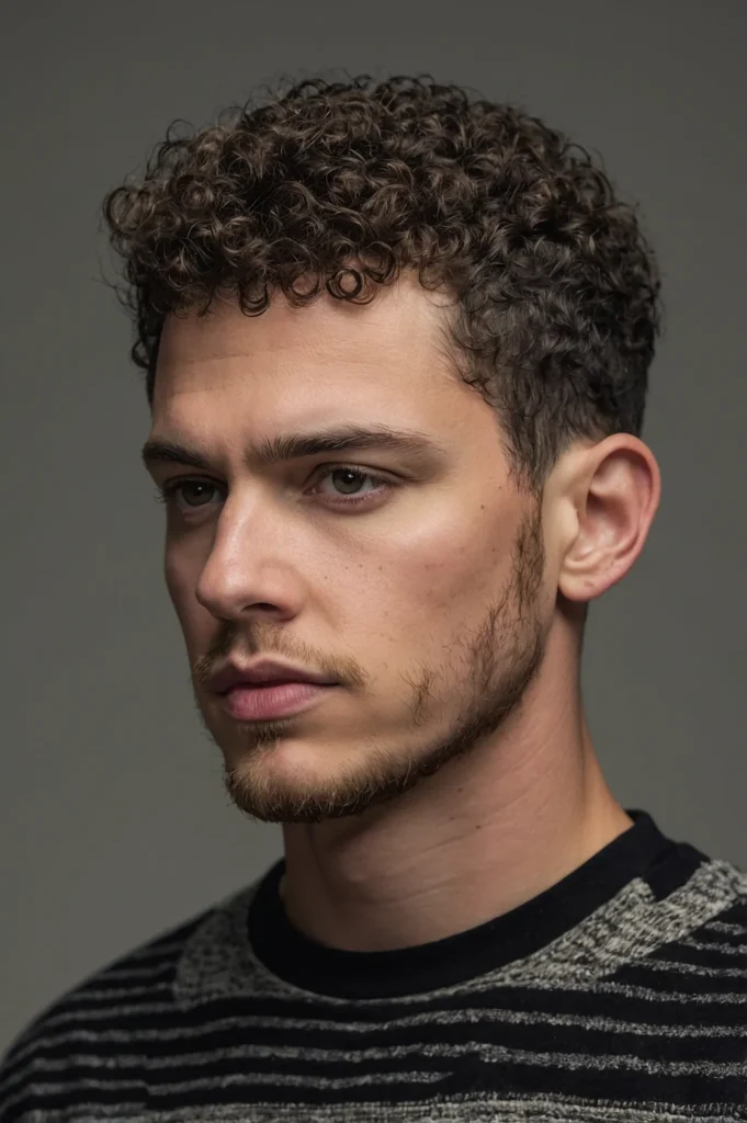 Curly Edgar CutWhite man with short curly Edg