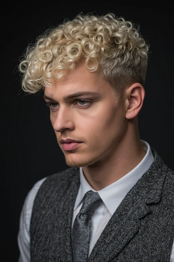 Curly Edgar CutWhite man with short curly Edg