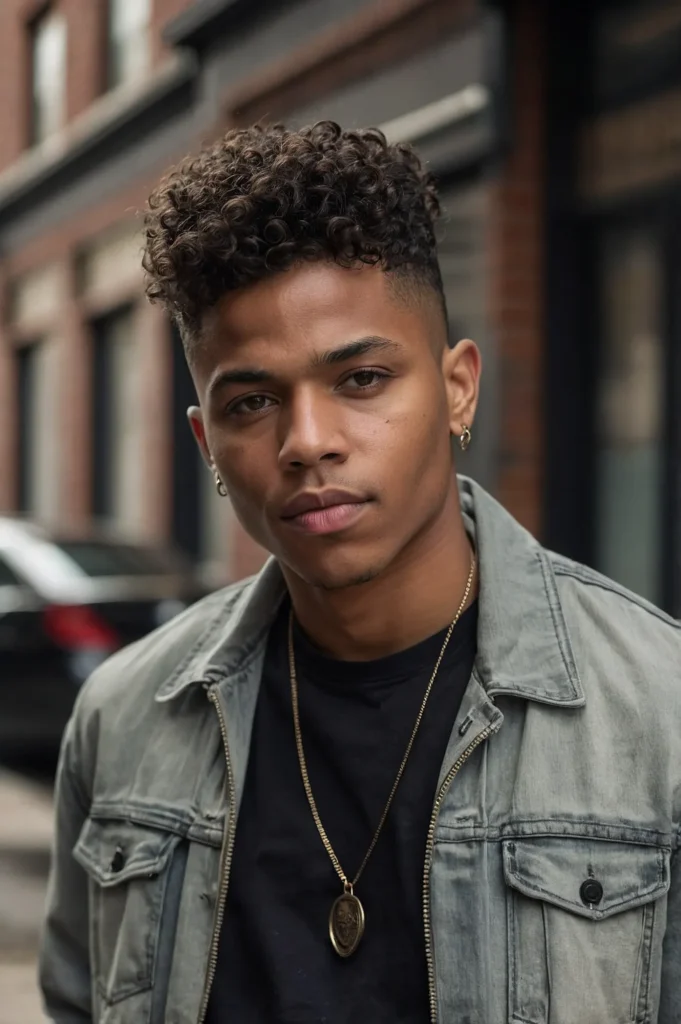 Curly HighTop PixieA stylish Black man with m