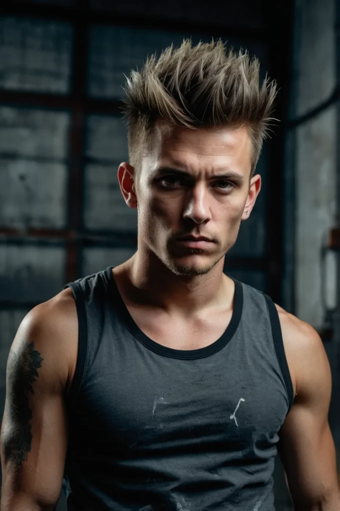Faux Hawk PixieEdgy white man with a pixiefau