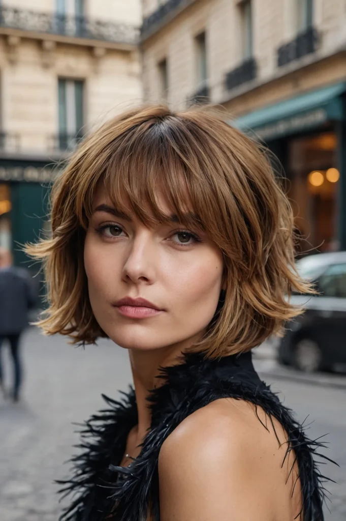 Feathered Bob with SideSwept BangsLayered bo