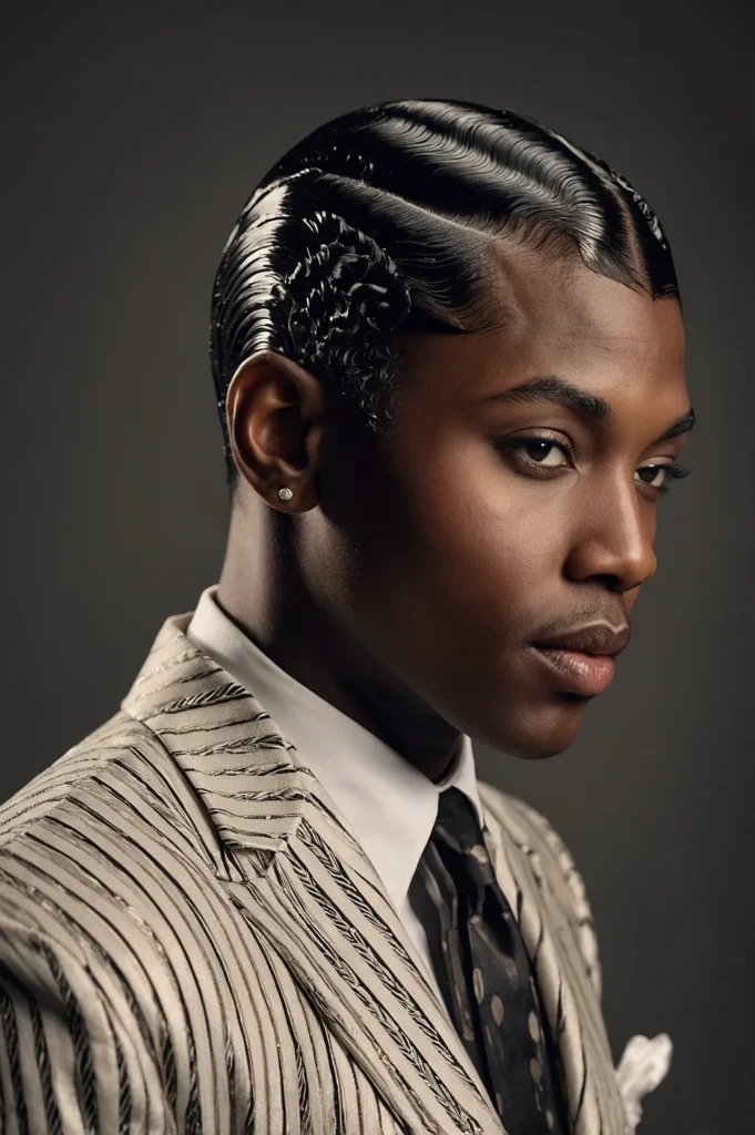 Finger Wave PixieA Black man with classic glo