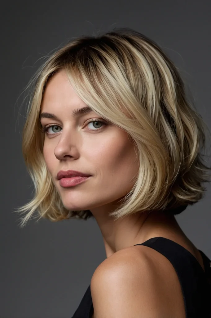 French Bob with Baby LightsDelicate fine blon