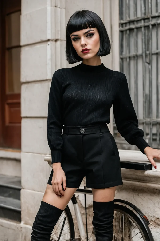 French Bob with Micro BangsShort blunt bob pa