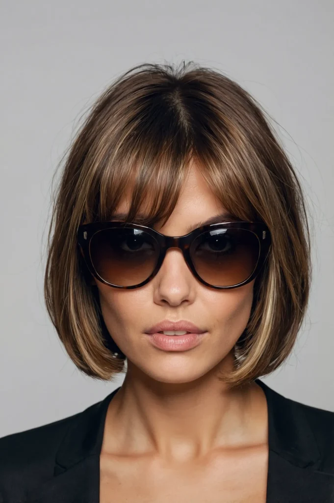 French Bob with PeekaBoo HighlightsNatural br