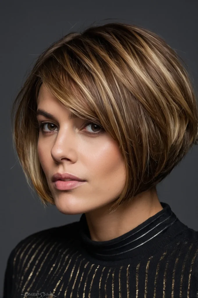 French Bob with PeekaBoo HighlightsNatural br