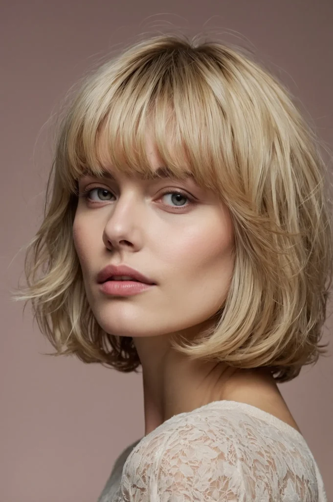 French Bob with Wispy BangsSoft featherlight