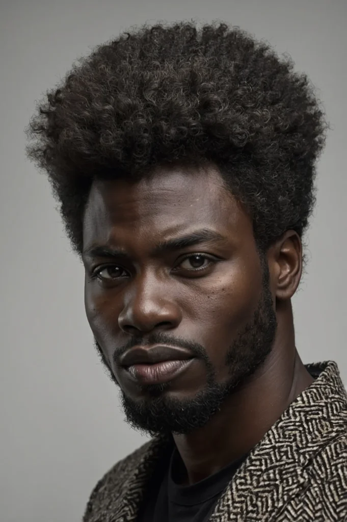 Layered Afro Wolf CutA Black man with a class