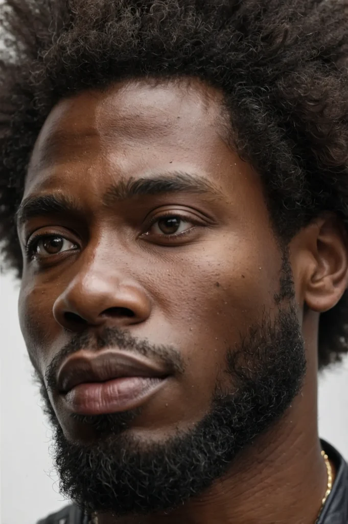 Layered Afro Wolf CutA Black man with a class