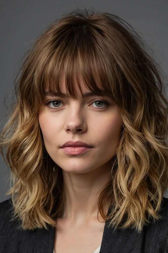 Layered textured haircut with slightly longer