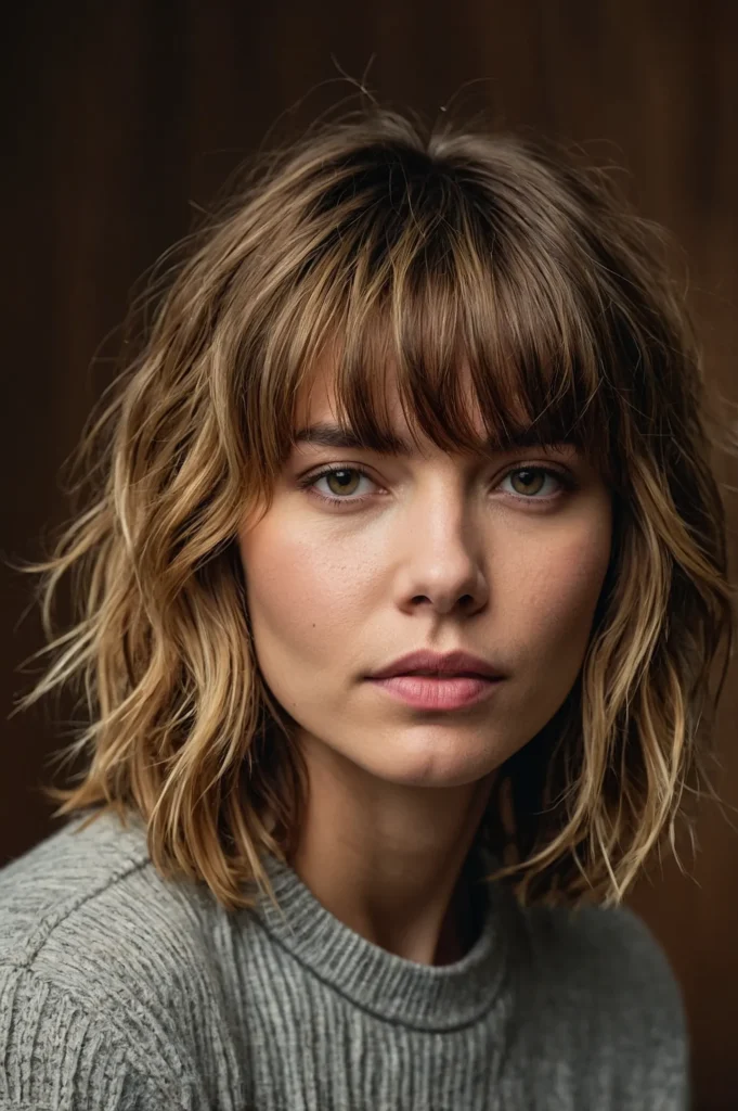 Layered textured haircut with slightly longer