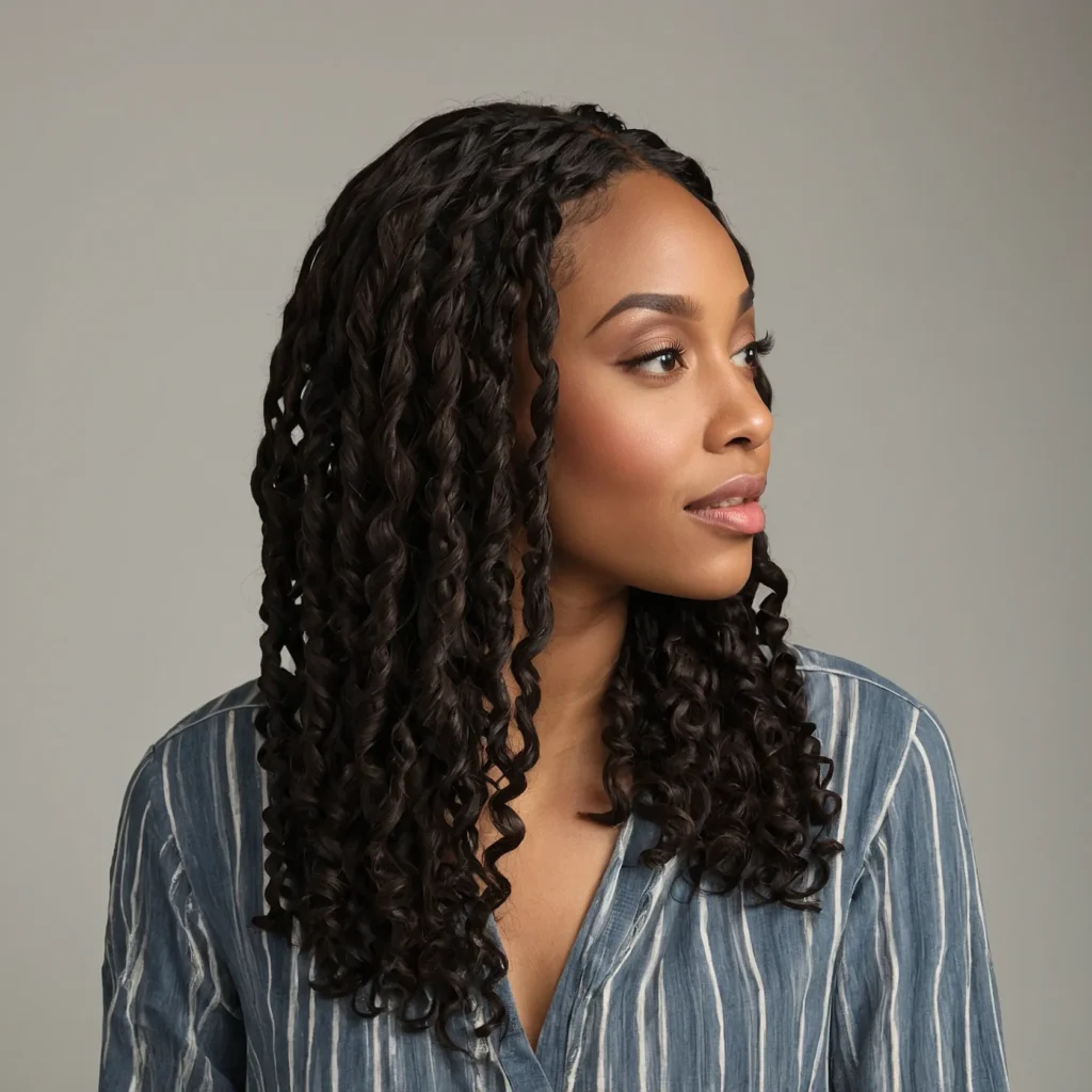 Faux Locs with Curly Ends
