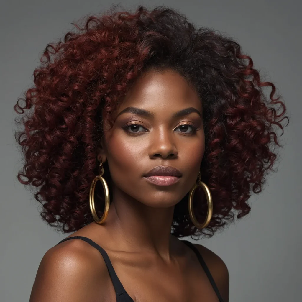 Dark Red on Natural Hair