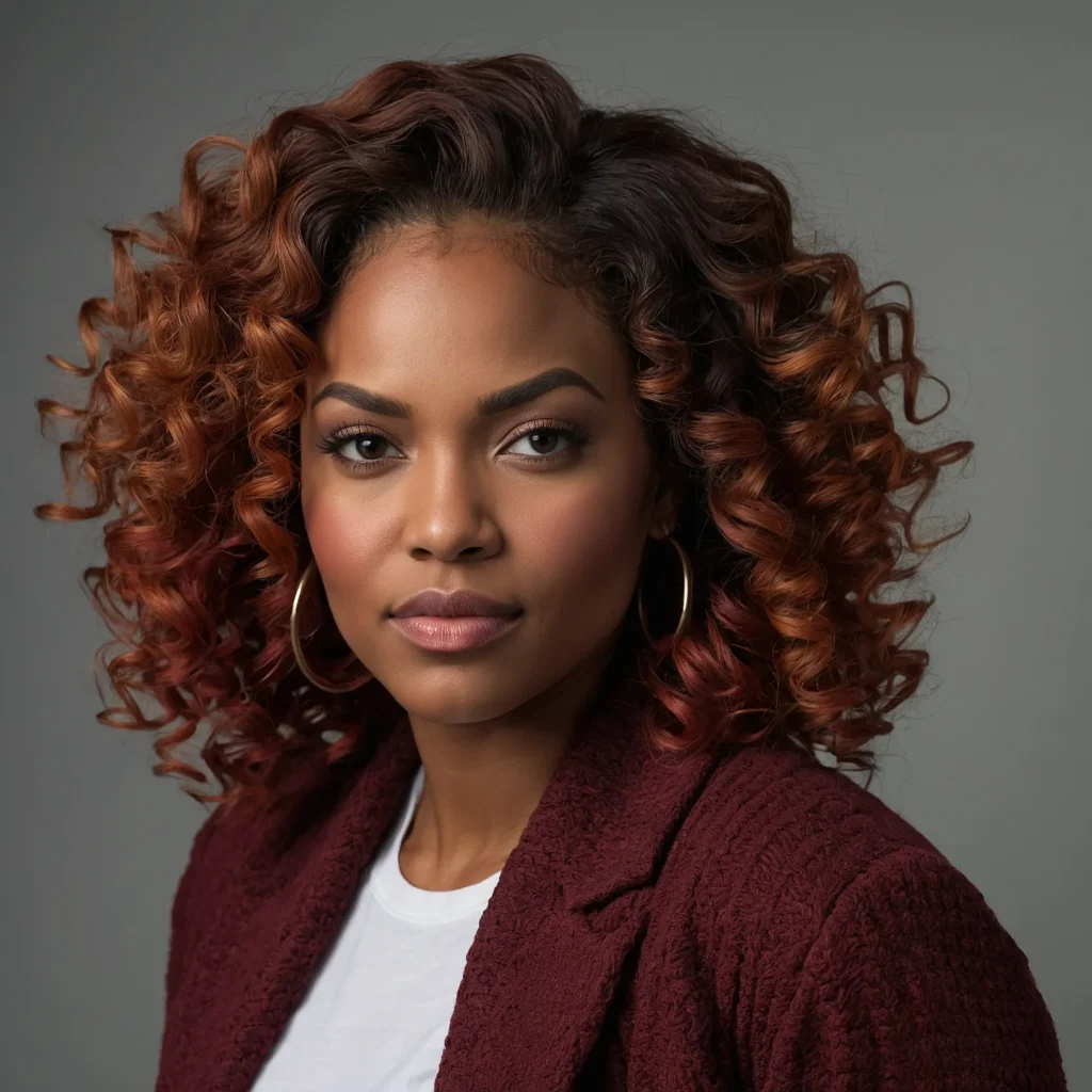 Corkscrew Curls in Dark Red/Auburn