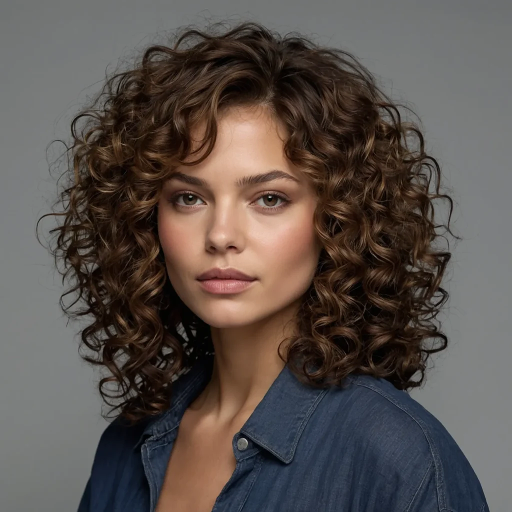 Shaggy Curls with Subtle Dimension