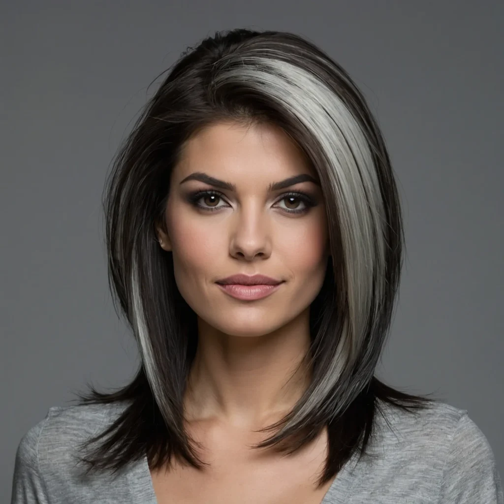 Color‑Blocked Gray Accent (Skunk Stripe)