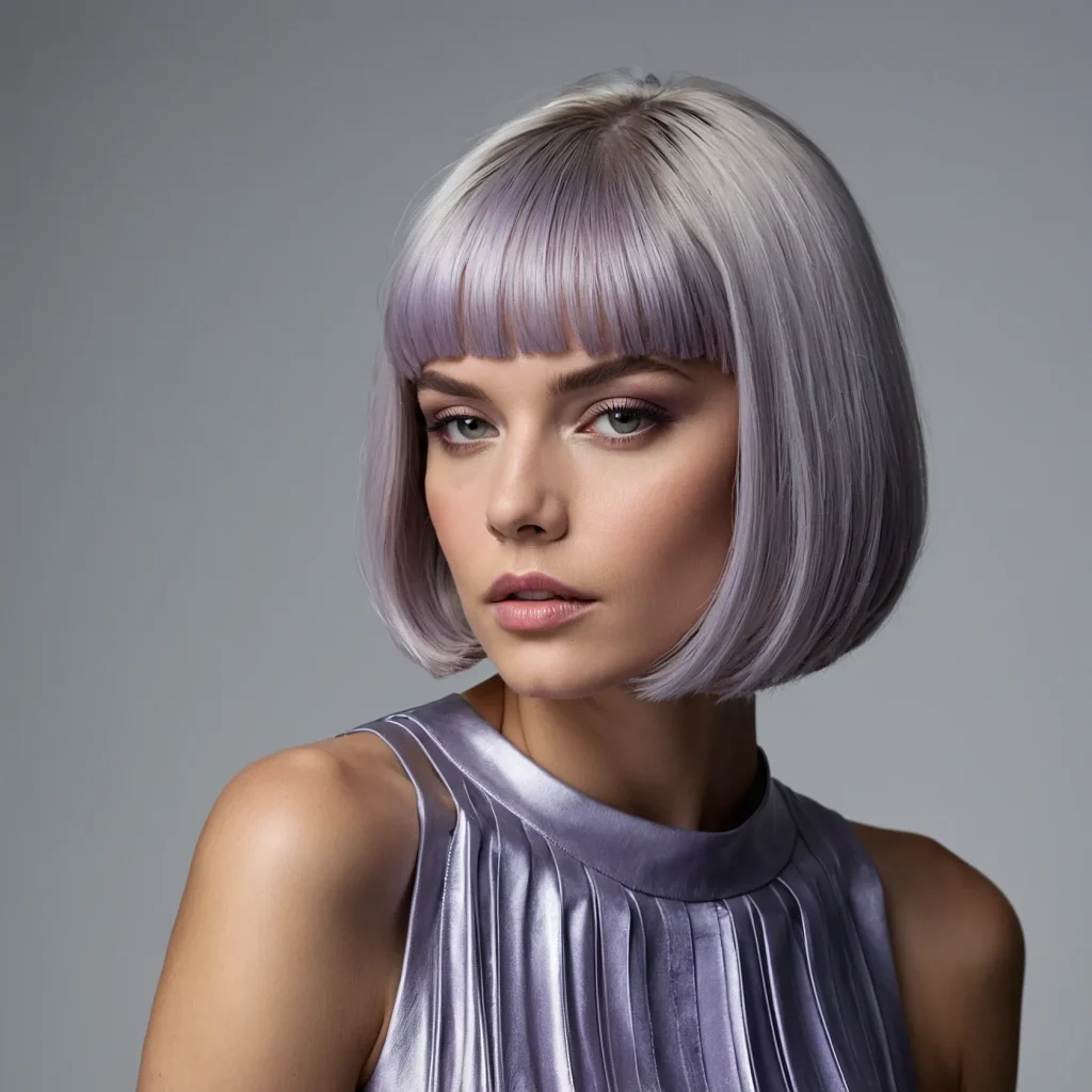 Lavender‑Tinted Silver Bob
