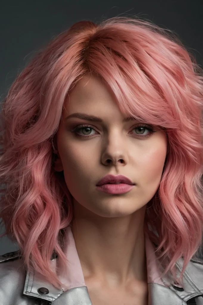 Leonardo Kino XL A fierce pink wolfshag hybrid hairstylevolumi