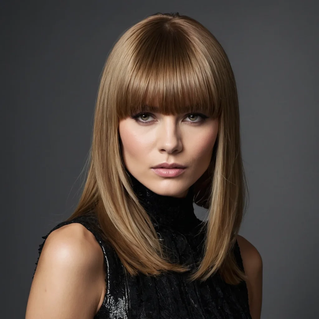 Edgy Blunt Bangs with Textured Ends