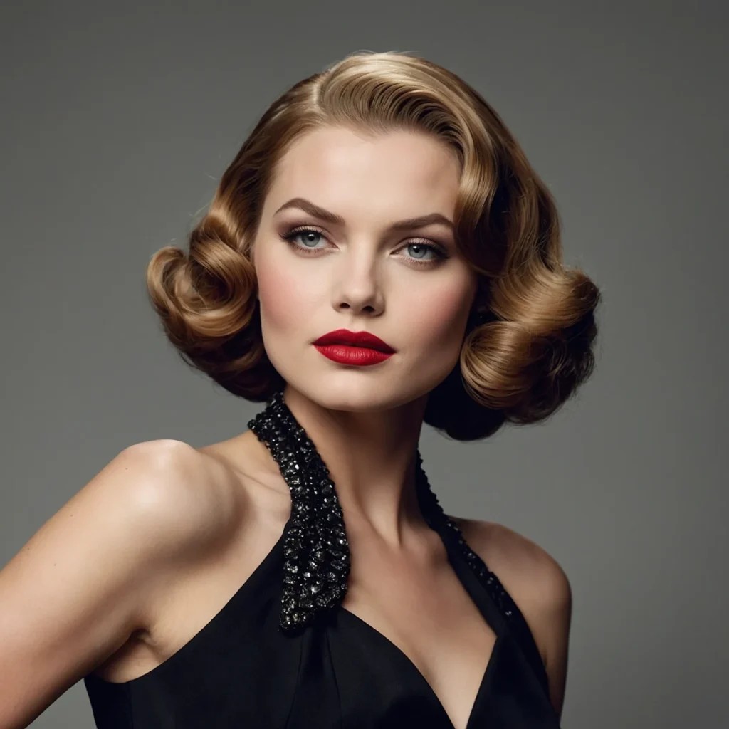 Old‑Hollywood Flipped Bob