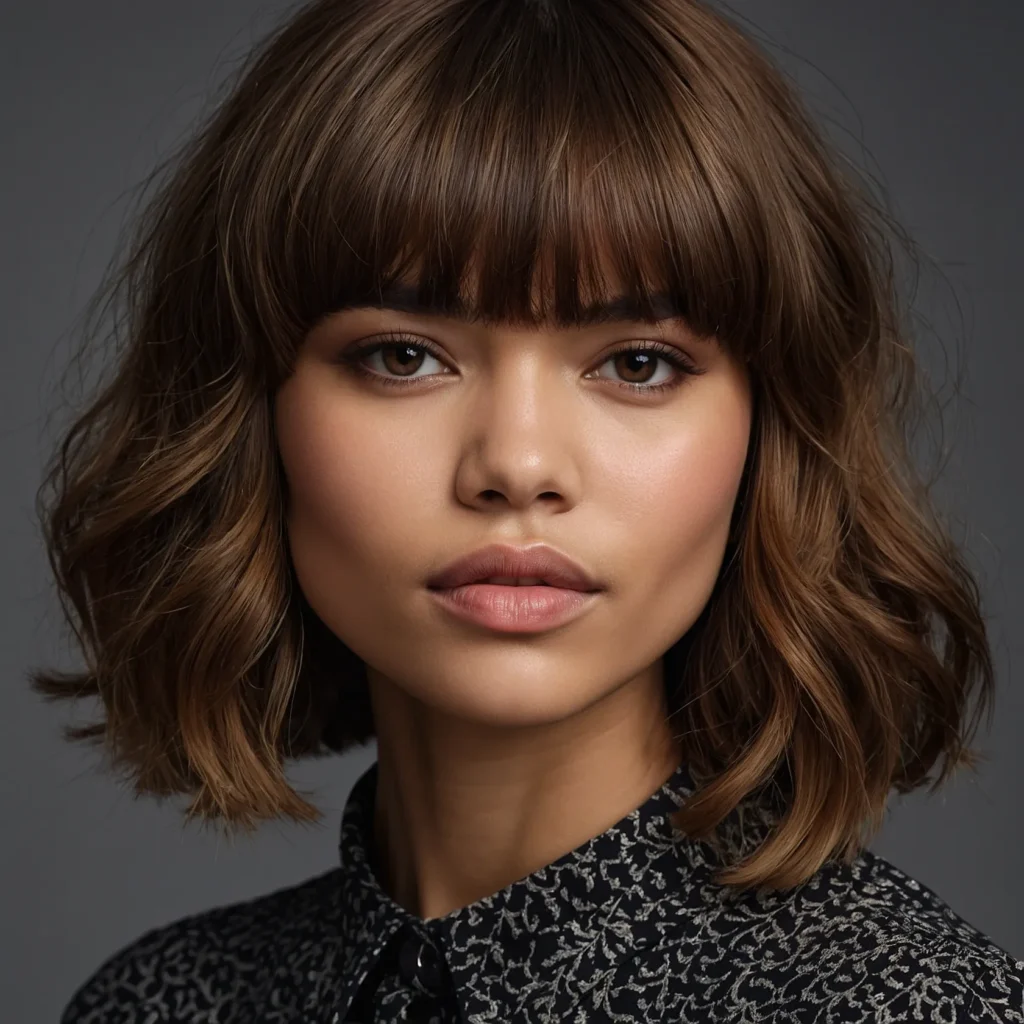 Thick, Bushy 2010s‑Inspired Bangs