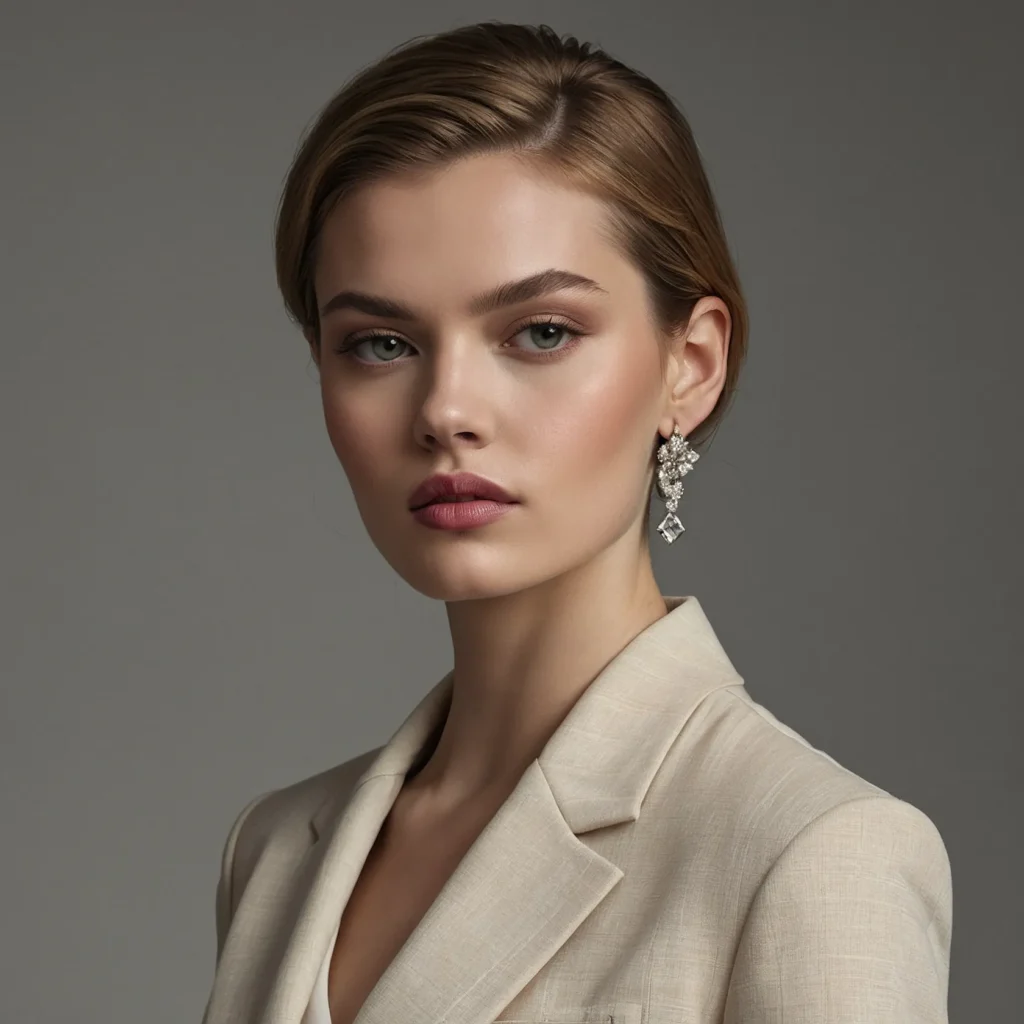 Side‑Part Flicked Bangs + Sleek Up‑Do