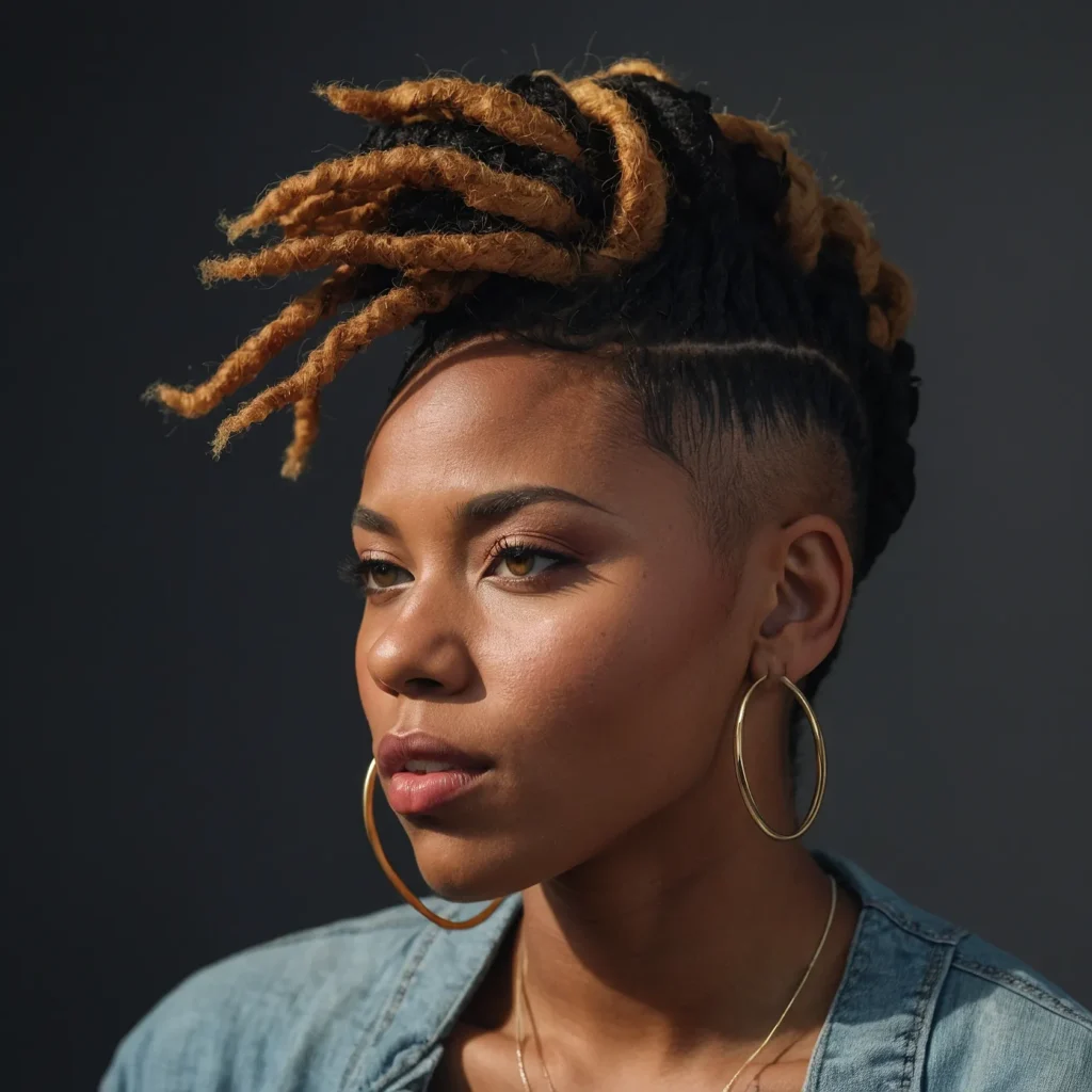 Super-Short Faux Locs with Shaved Sides