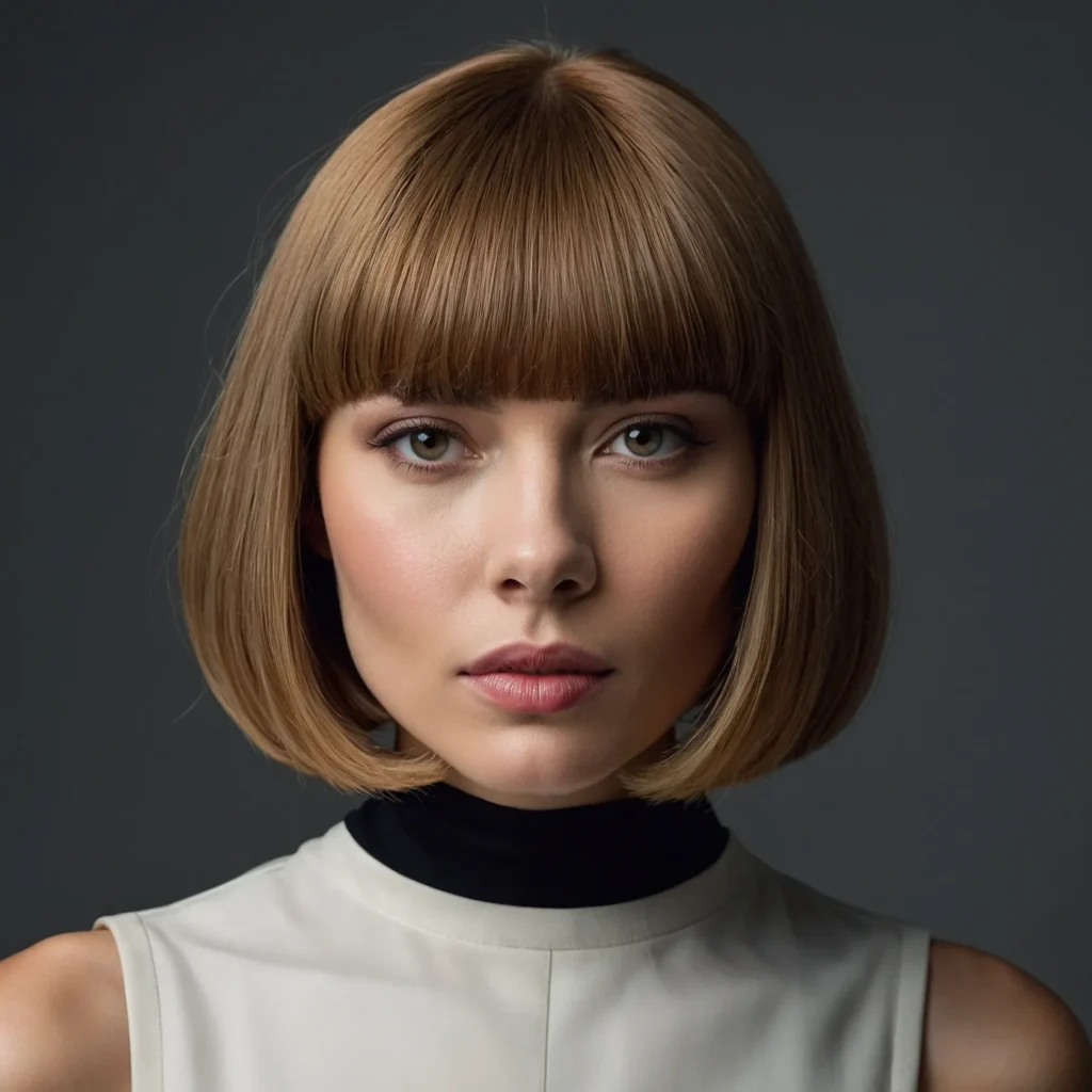 Sleek Blunt Bangs with a Mid‑Length Bob
